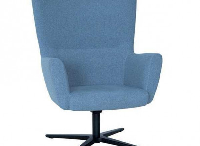 Blue armchair wingback chair designer 1-seater modern cocktail chair